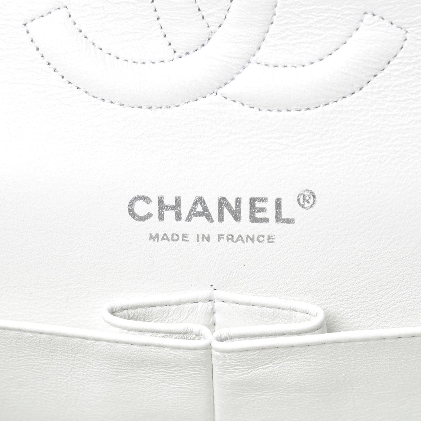 Caviar Quilted Medium Double Flap Bijoux Chain White