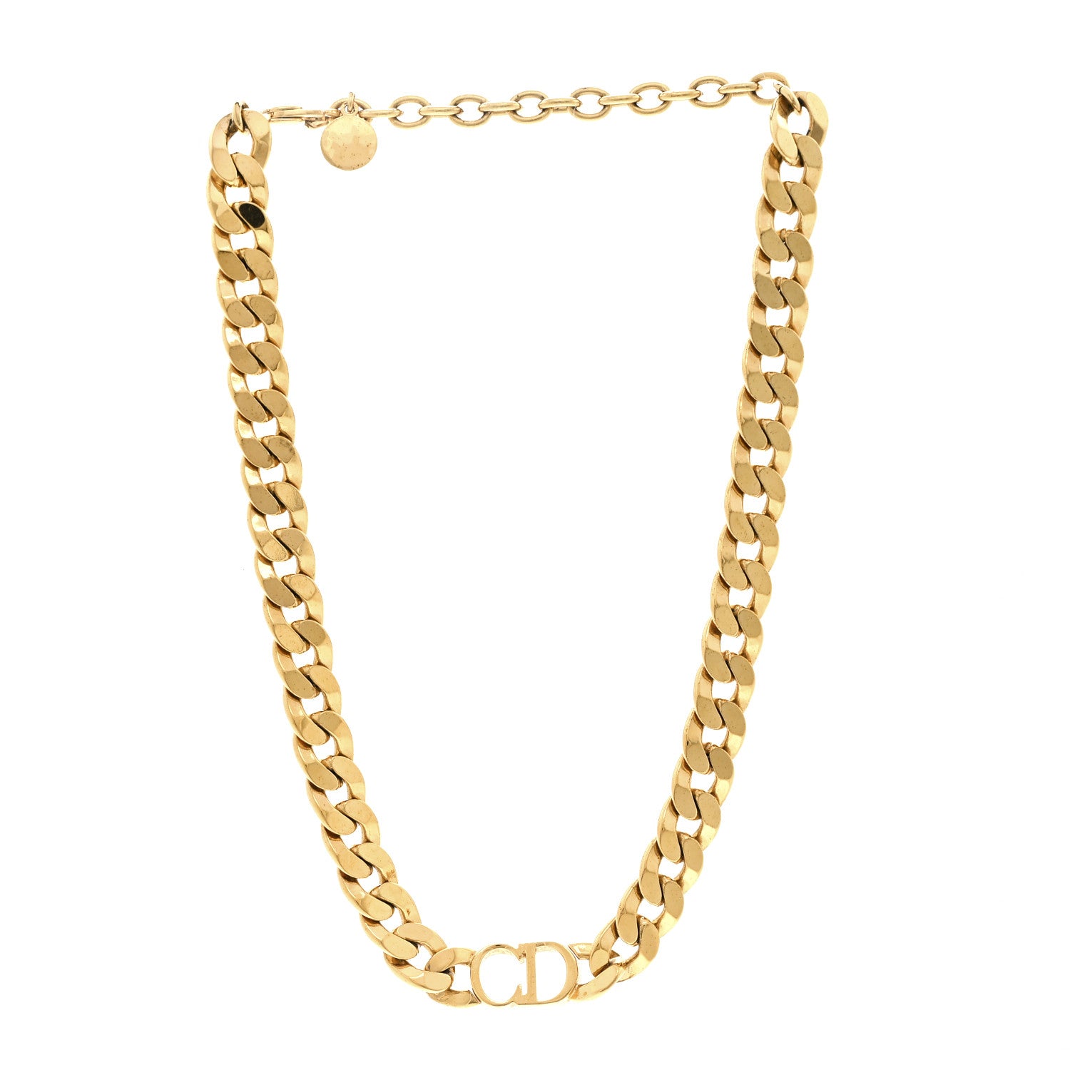 Christian Dior Metal Danseuse Etoile Chain Choker Necklace Gold 3 of 5