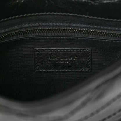 Saint Laurent Crinkled Calfskin Matelasse Monogram Niki Chain Wallet Black 6 of 10
