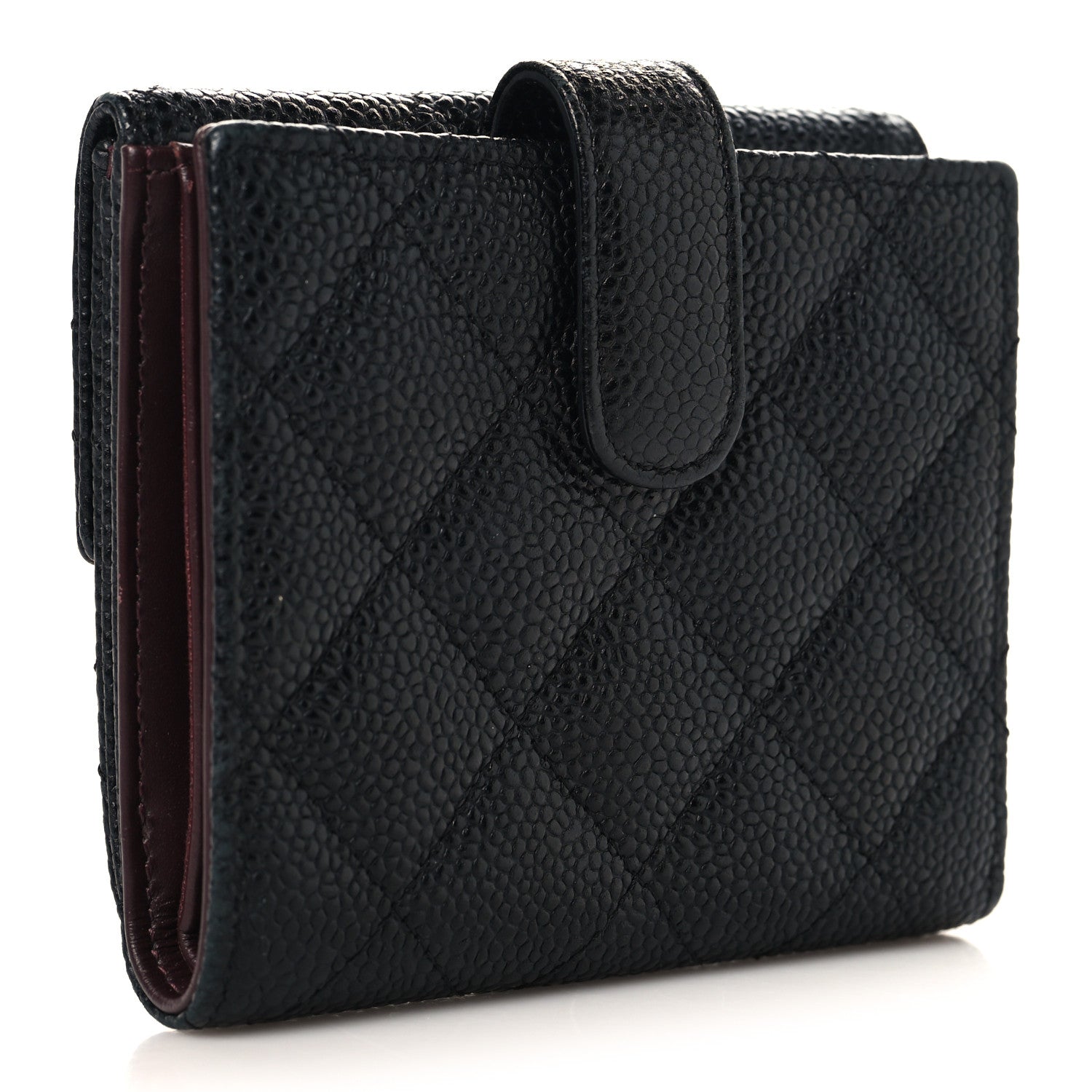Chanel Caviar Quilted Compact French Flap Wallet Black 3 of 8