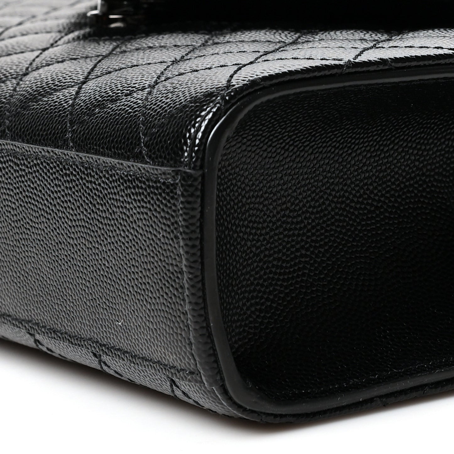 Grain De Poudre Textured Mixed Matelasse Triquilt Medium Monogram Satchel Black