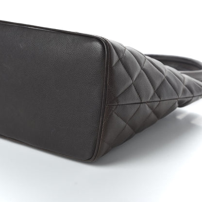 Chanel Caviar Quilted Medallion Tote Dark Brown 7 of 10