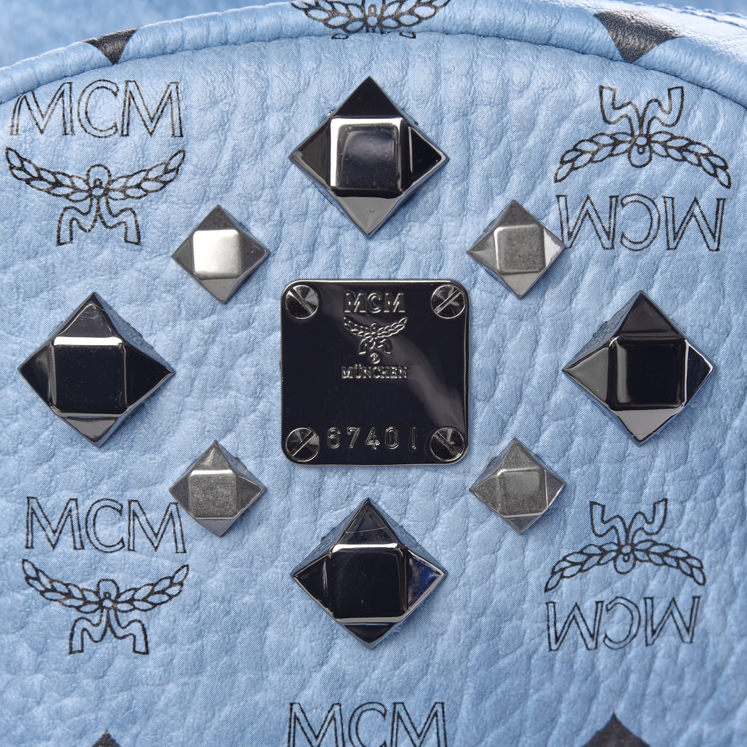 MCM Visetos Studded Small Dual Stark Backpack Munich Blue 11 of 13