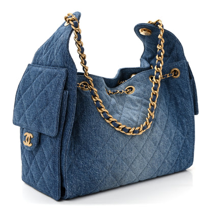 Chanel Washed Denim Quilted Small Chanel 25 Handbag Blue 3 of 10