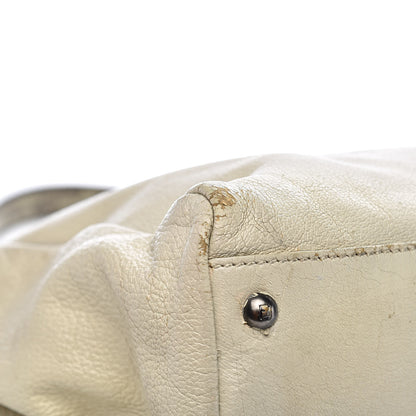 Fendi Goatskin Stingray Large Peekaboo Iconic Satchel White Pink 32 of 35