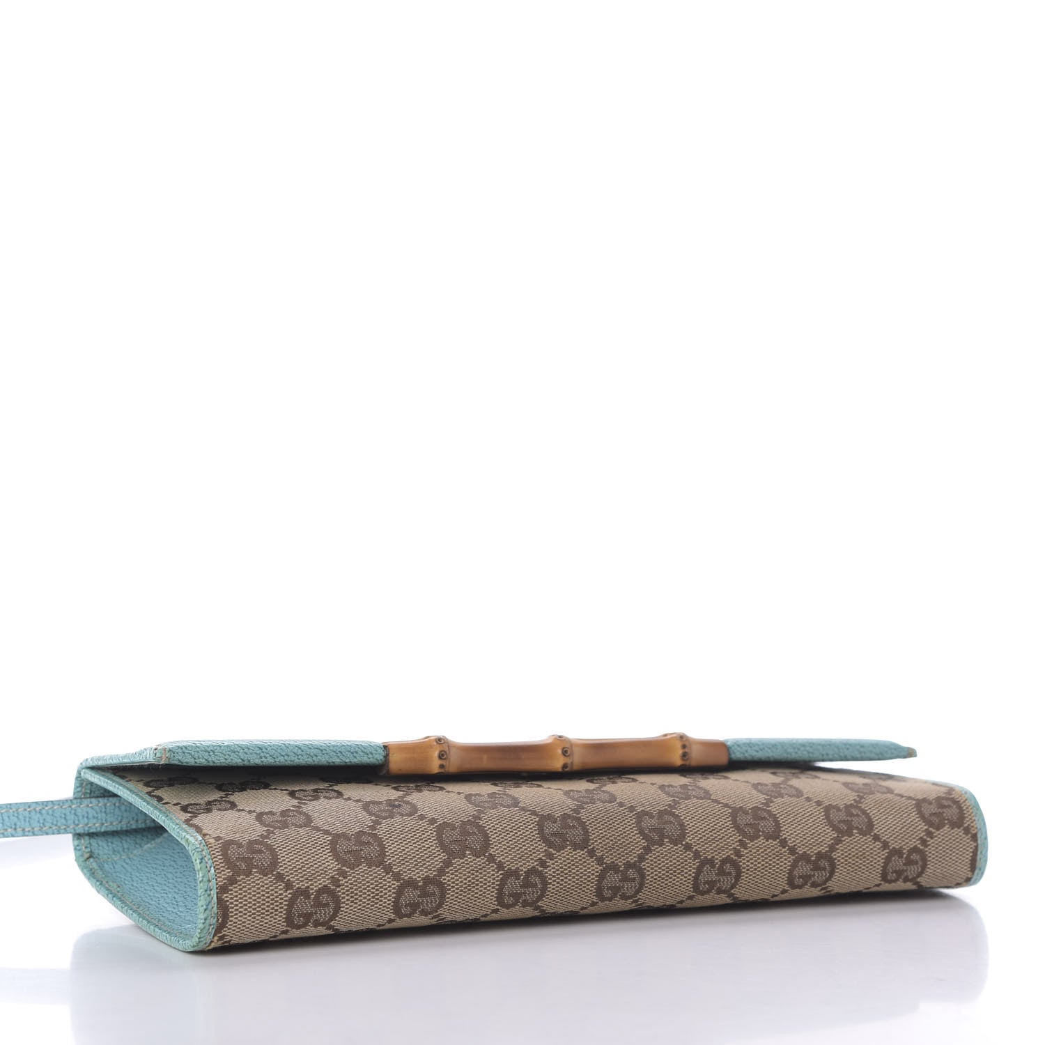 Gucci Monogram Bamboo Bar Clutch Turquoise 4 of 8