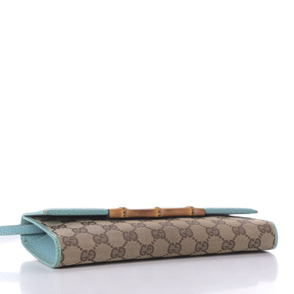 Gucci Monogram Bamboo Bar Clutch Turquoise 4 of 8
