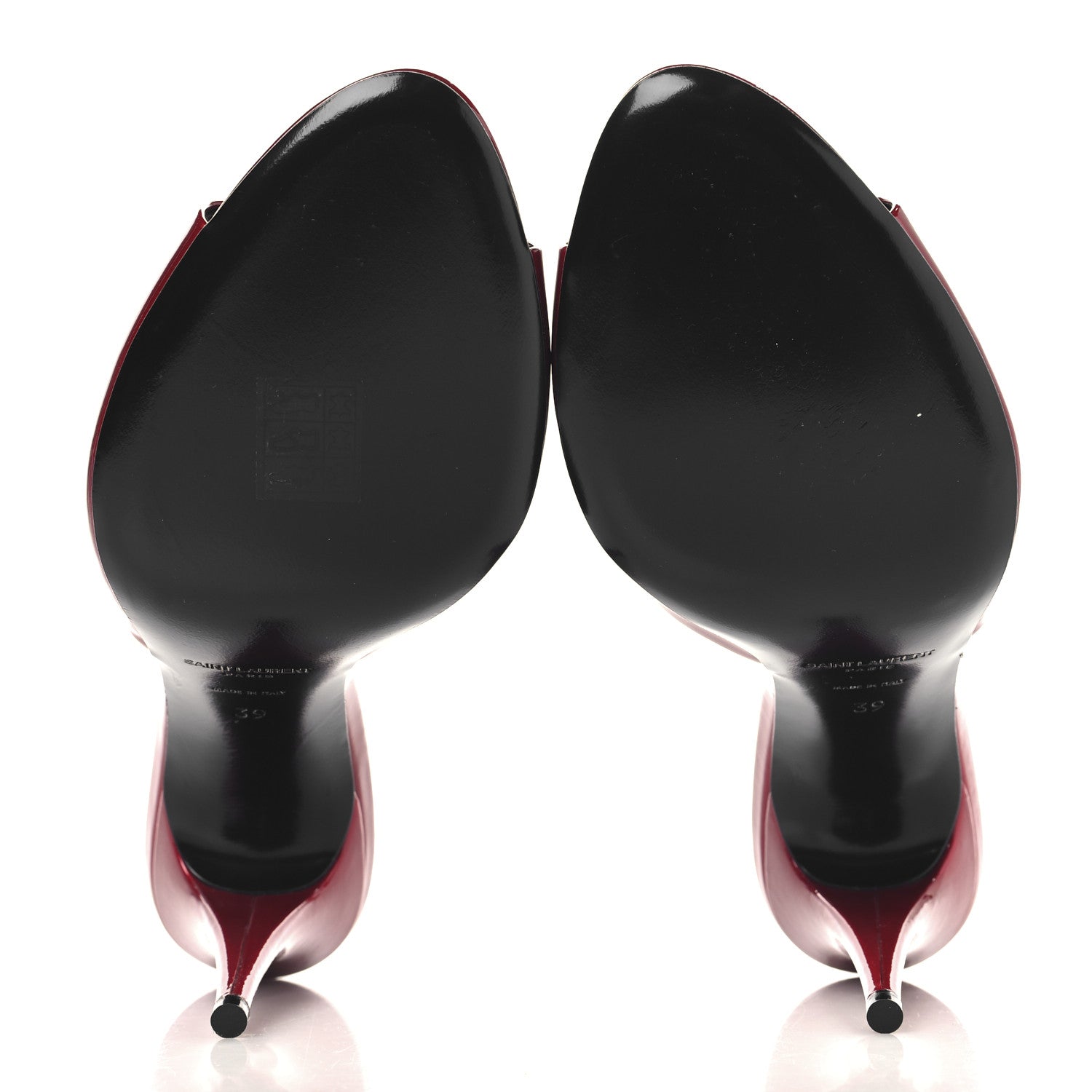 Saint Laurent Vernice Gloss La 16 95 Mule Sandals 39 Tibet Red 6 of 10