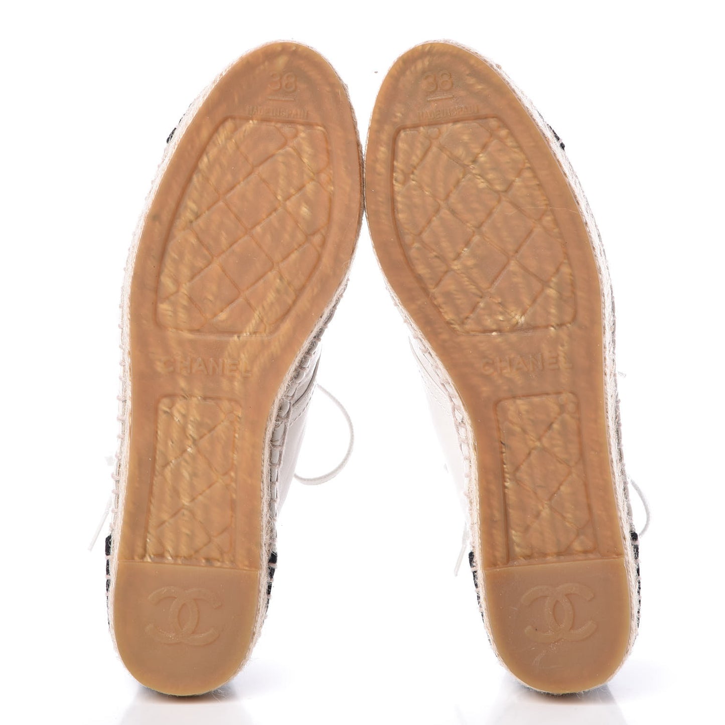 Lambskin Canvas Cap Toe Lace Up Espadrilles 38 White Black