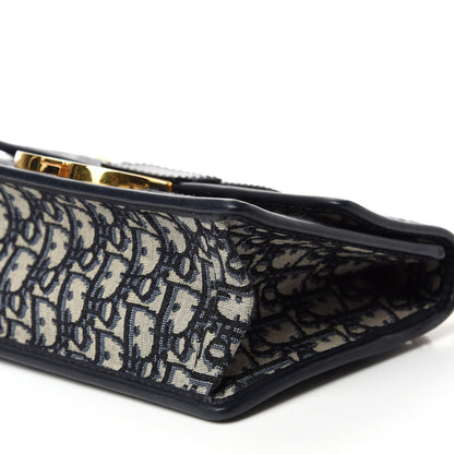 Christian Dior Oblique 30 Montaigne Chain Flap Bag Blue 8 of 11