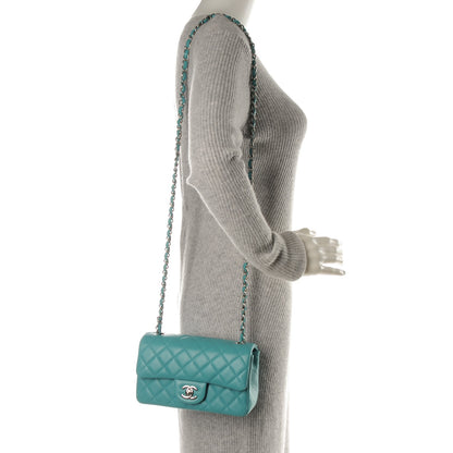 Chanel Lambskin Quilted Mini Rectangular Flap Turquoise 2 of 7