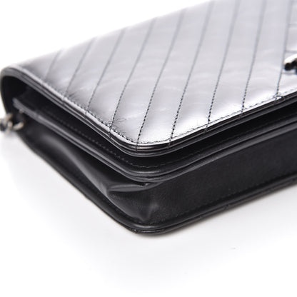 Chanel Glazed Calfskin Quilted Coco Boy Wallet On Chain WOC Black 9 of 11