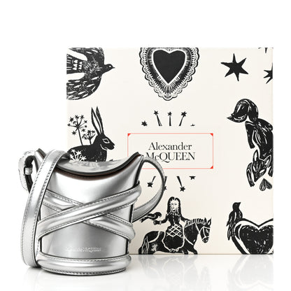 Alexander McQueen Metallic Calfskin The Curve Mini Shoulder Bag Silver 13 of 13
