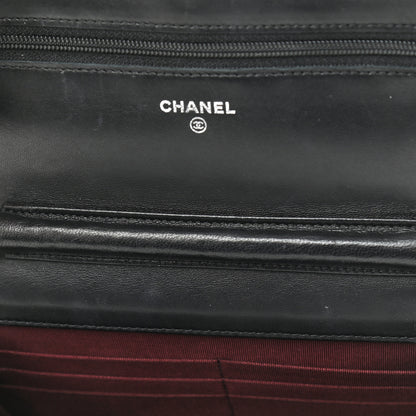 Chanel Lambskin Quilted Wallet On Chain WOC Black 11 of 12