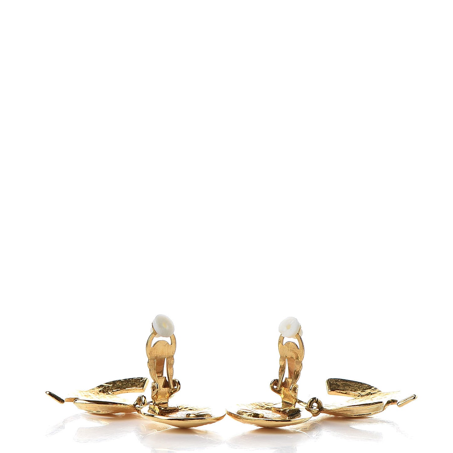CC Drop Clip On Earrings Gold
