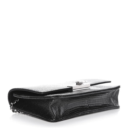 Chanel Lizard Golden Class Wallet on Chain WOC Black 4 of 11