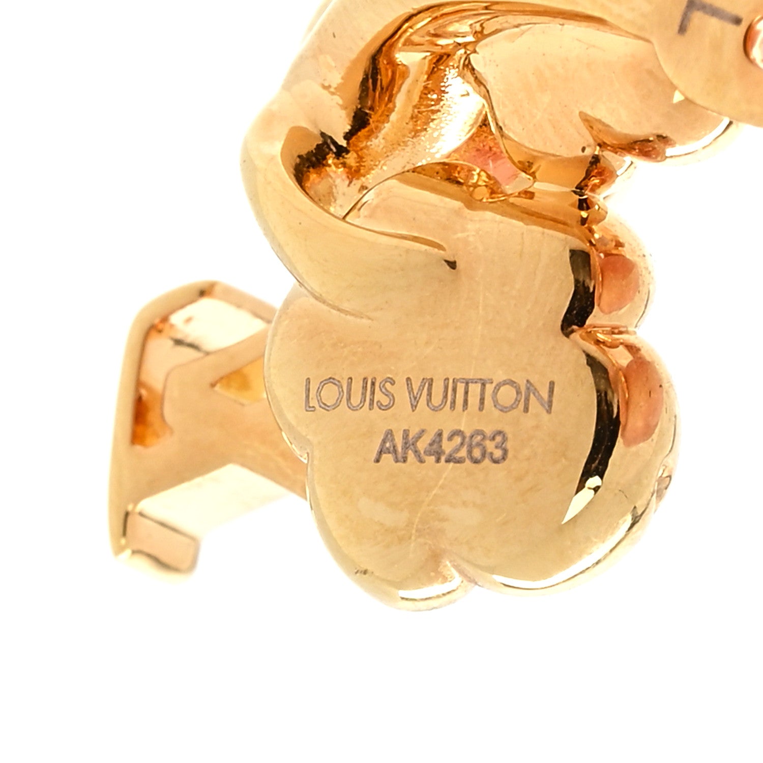 Louis Vuitton Metal Crystal Pearl Botanica Earrings Gold 4 of 4