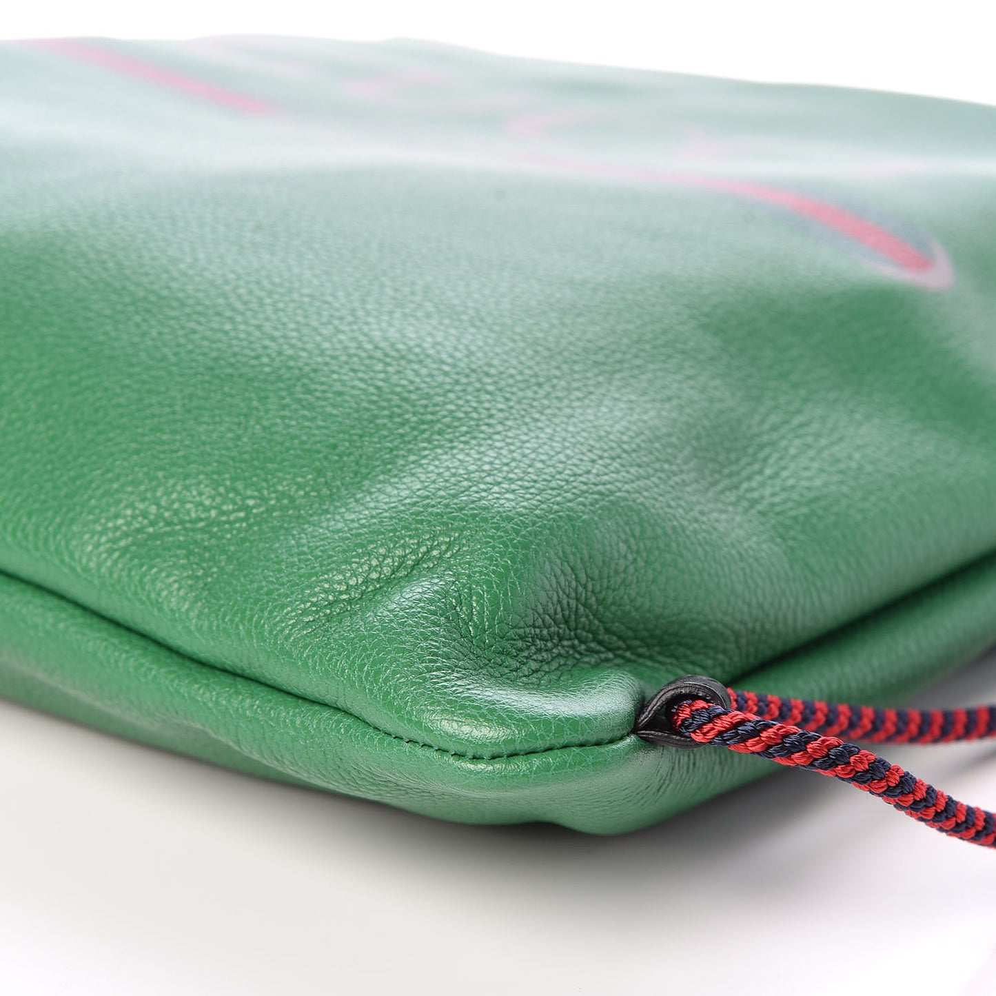 Calfskin Logo Drawstring Backpack Green