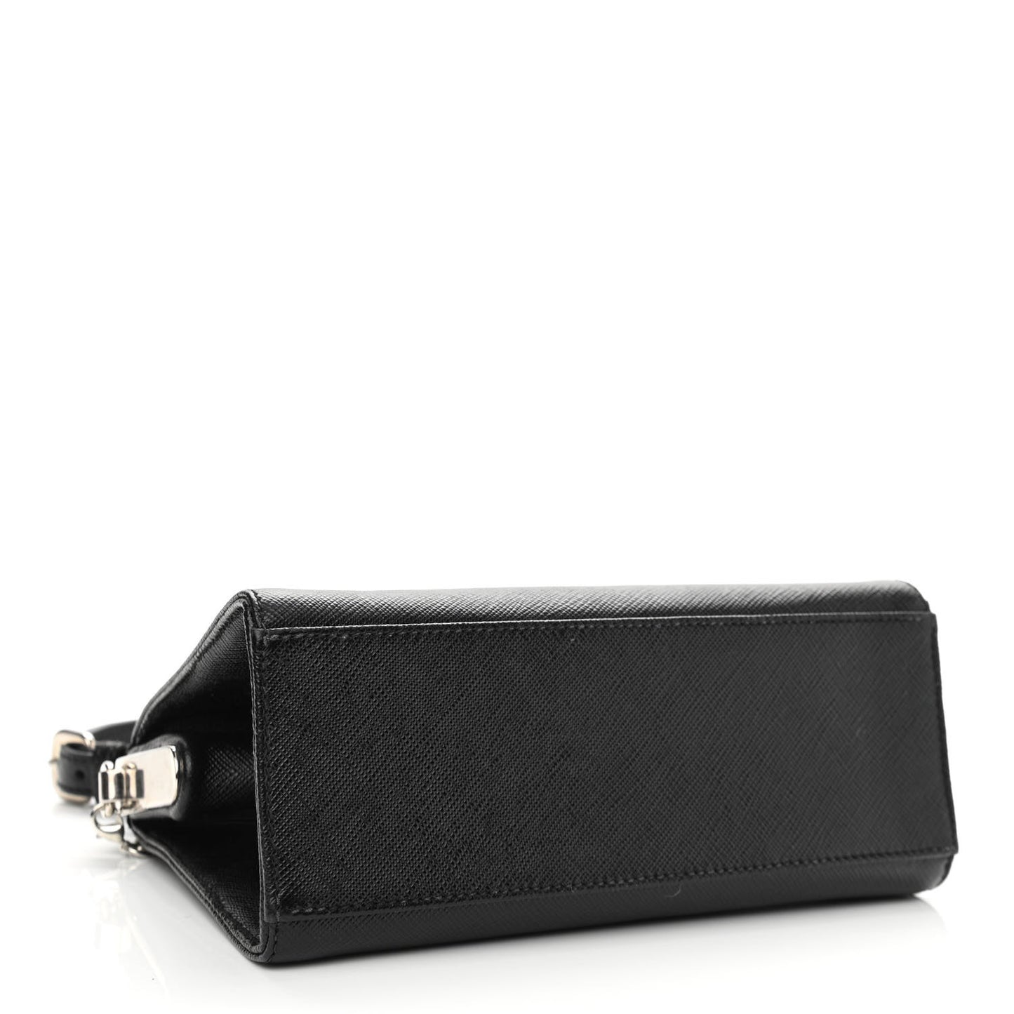 Saffiano Top Handle Frame Bag Black