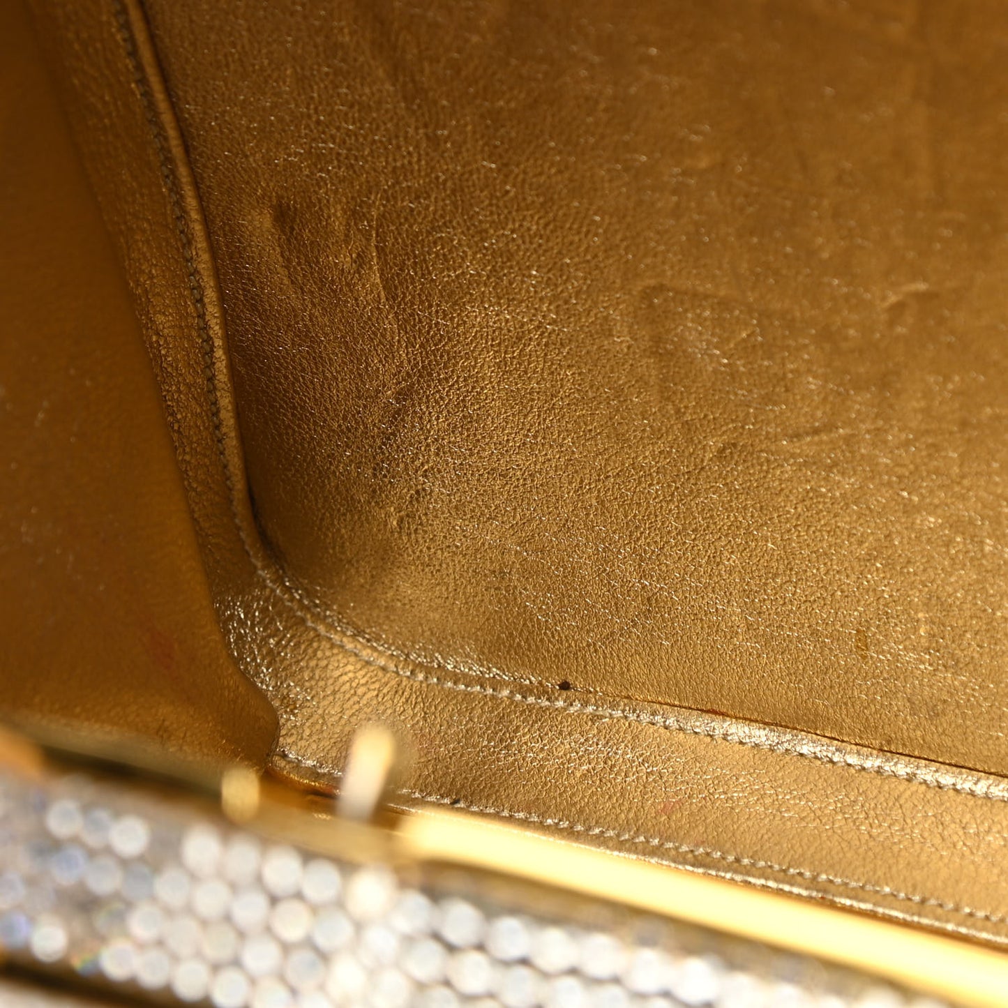 Swarovski Crystal Minaudiere Clutch Gold