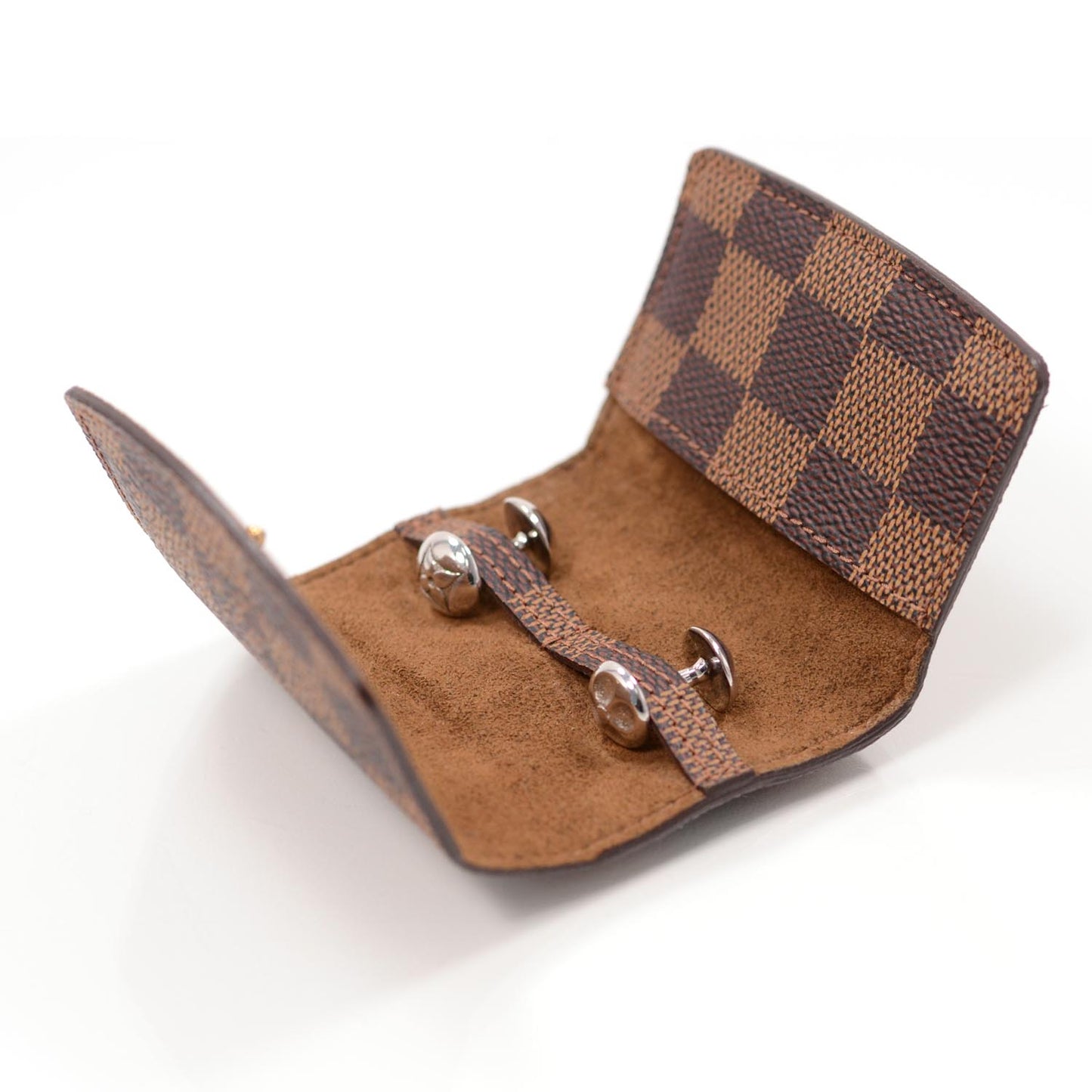 Silver Motif Cufflinks w Damier Case