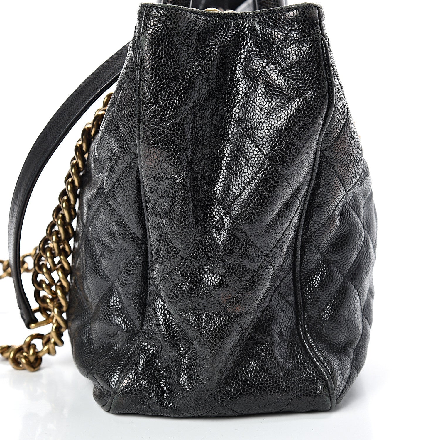 Chanel Crumpled Grained Calfskin Quilted CC Crave Tote Black 16 of 16