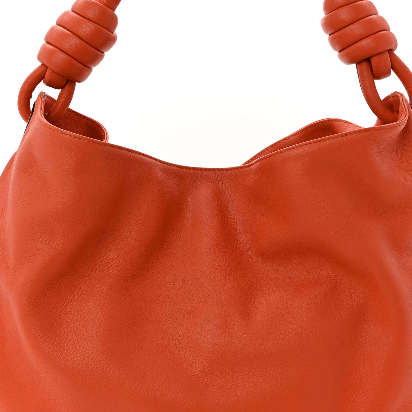 Calfskin Small Flamenco Knot Hobo Orange