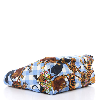 Gucci Canvas Kids Felines Vichy Print Tote Clear Sky Blue 4 of 10