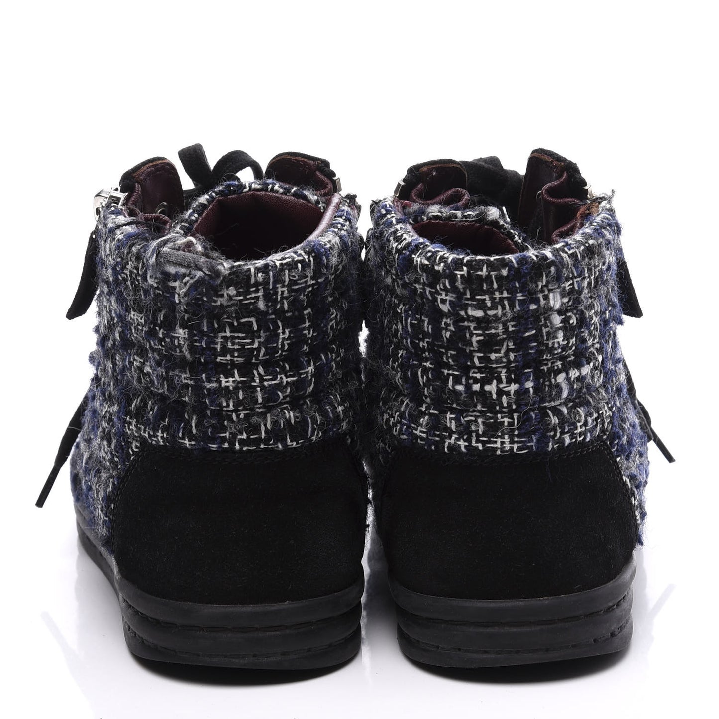 Tweed Suede High Top Sneakers 36.5 Dark Grey