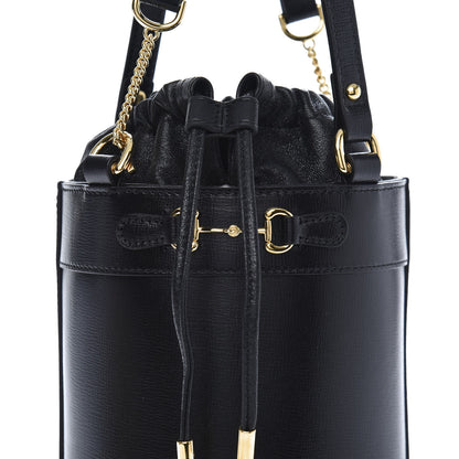 Gucci Azalea Sakai Calfskin Small Horsebit 1955 Drawstring Bucket Bag Black 11 of 11