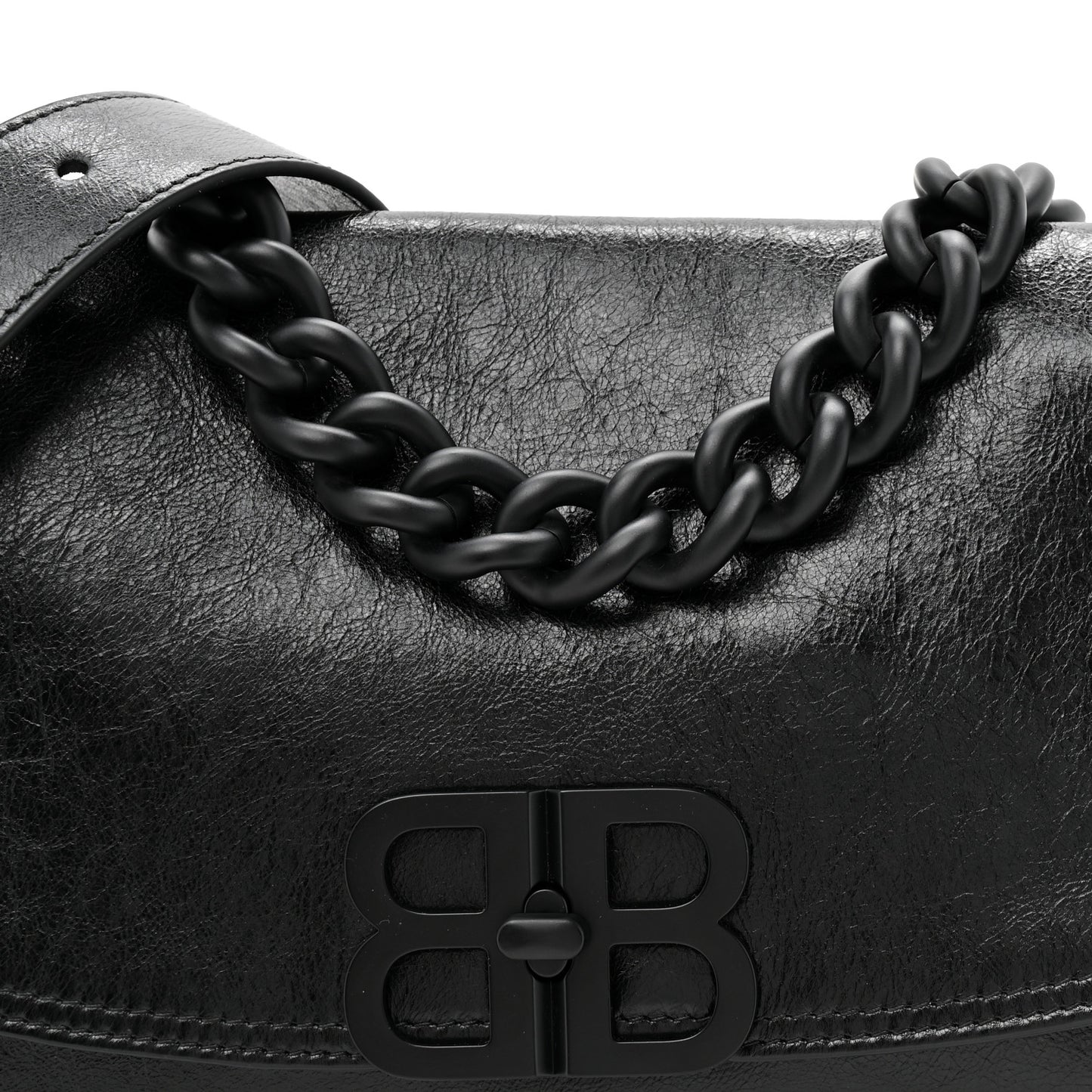 Calfskin Medium BB Soft Flap Bag Black