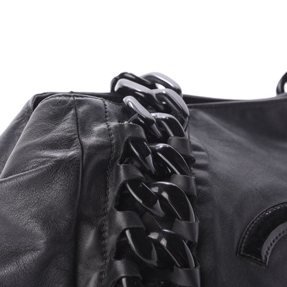 Chanel Calfskin Modern Chain Rhodoid East West Tote Black 10 of 11