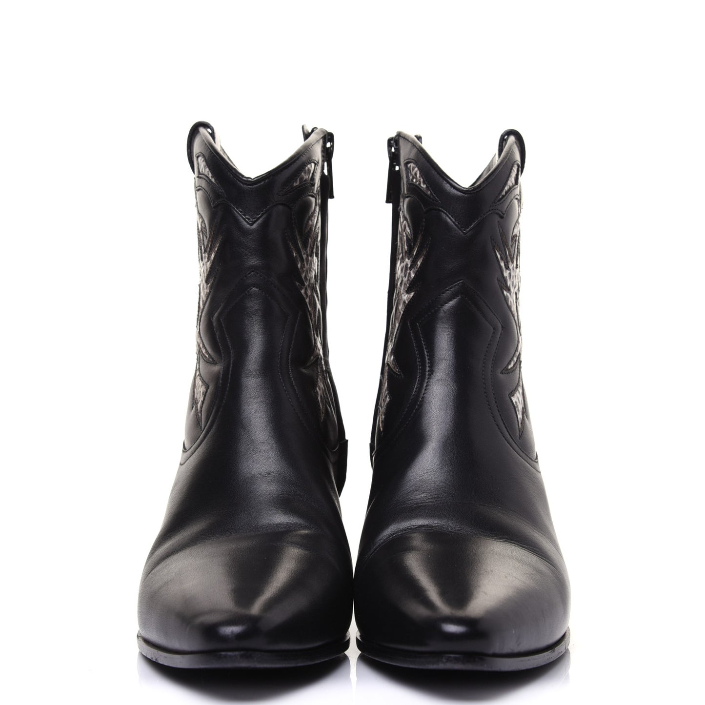 Calfskin Rock 40 Cowboy Ankle Boots 37 Black