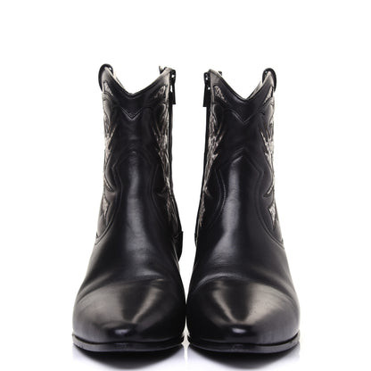 Saint Laurent Calfskin Rock 40 Cowboy Ankle Boots 37 Black 2 of 12