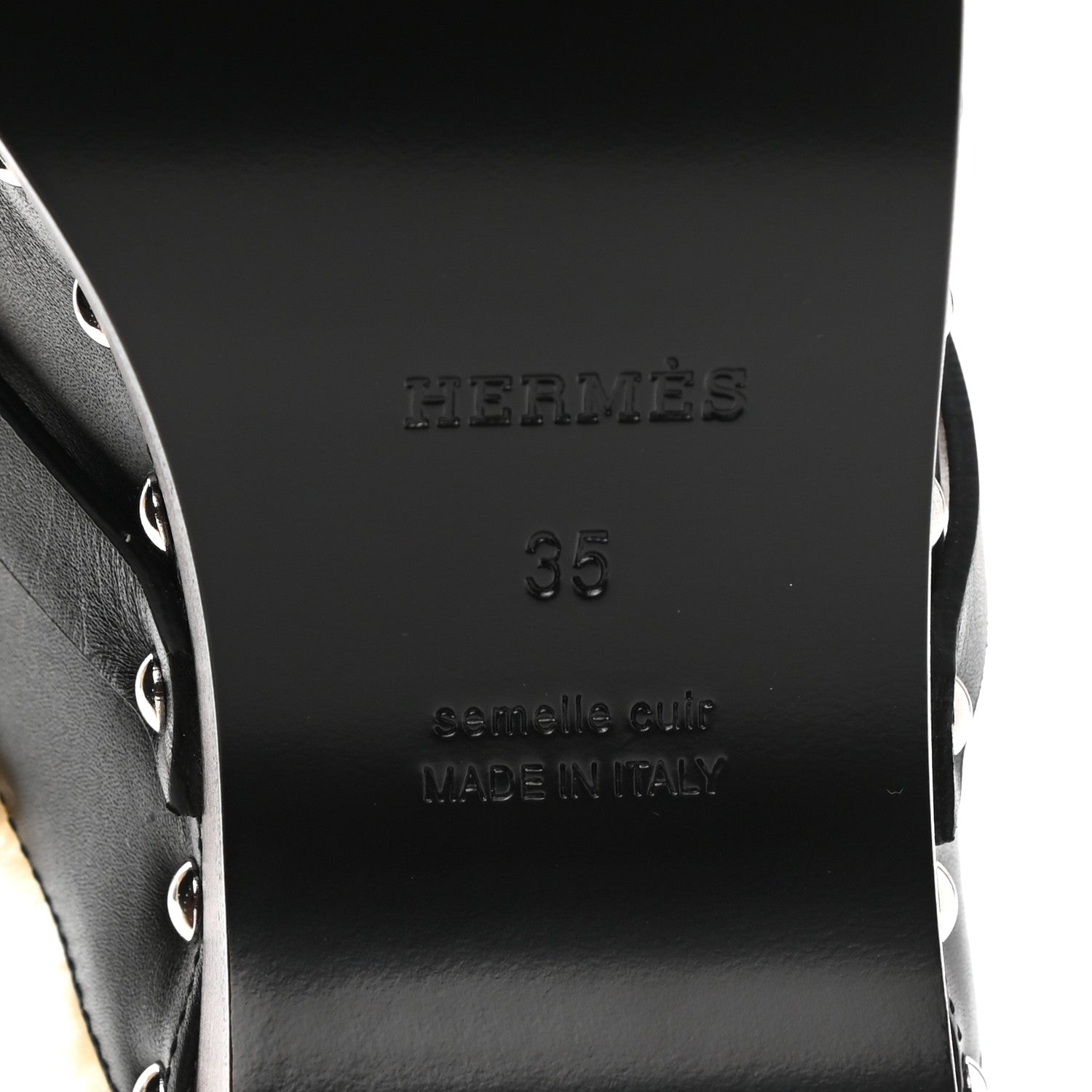 Hermes Calfskin Wool Carlotta Mules 35 Black 6 of 9