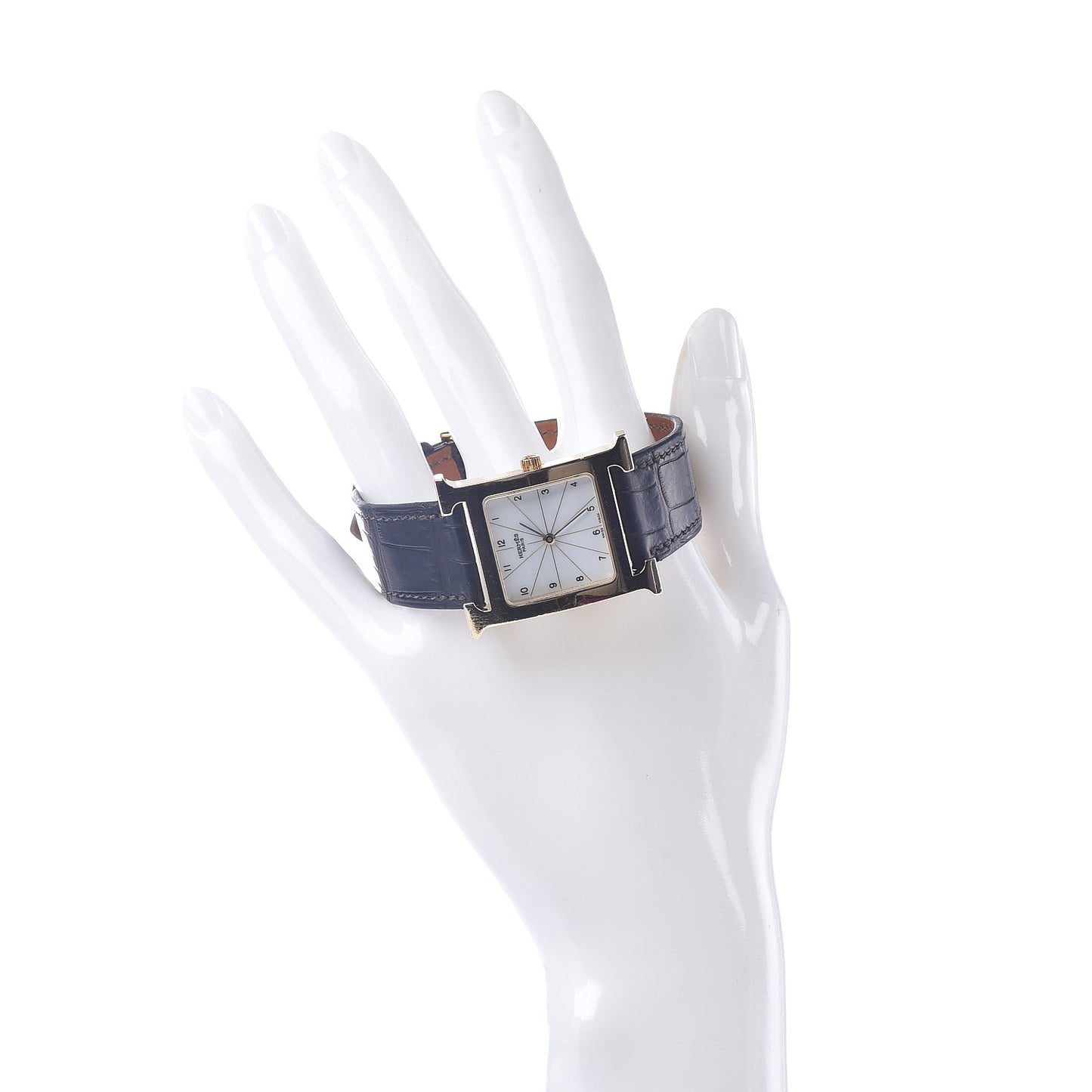 Stainless Steel Alligator 26mm Heure H Hour Quartz Watch Noir