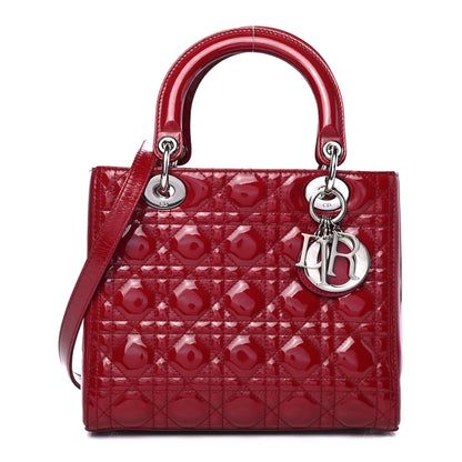 Christian Dior Patent Cannage Medium Lady Dior Red 1 of 4