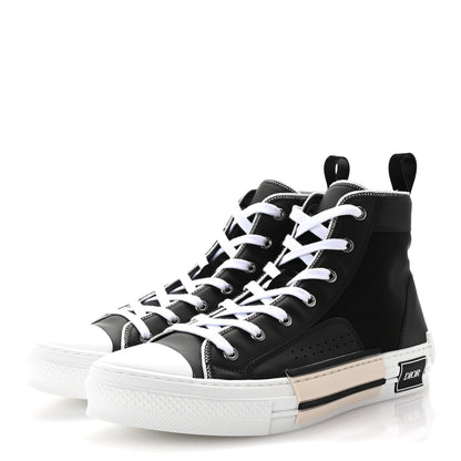 Christian Dior Nylon Calfskin Mens B23 High Top Sneakers 42 Black 4 of 10