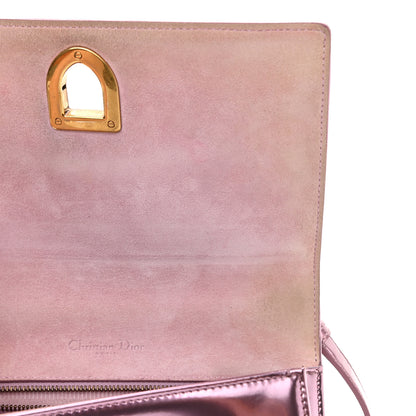 Christian Dior Metallic Patent Studded Small Diorama Flap Bag Pink 12 of 12