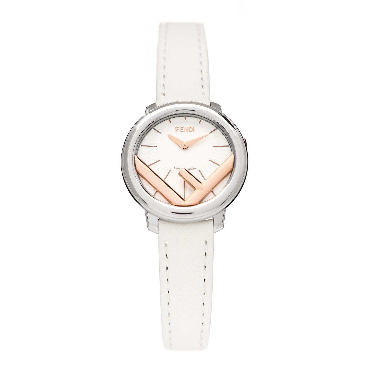 Stainless Steel Calfskin 28mm Run Away Quartz Watch White