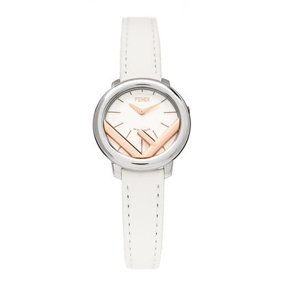 Fendi Stainless Steel Calfskin 28mm Run Away Quartz Watch White 1 of 4