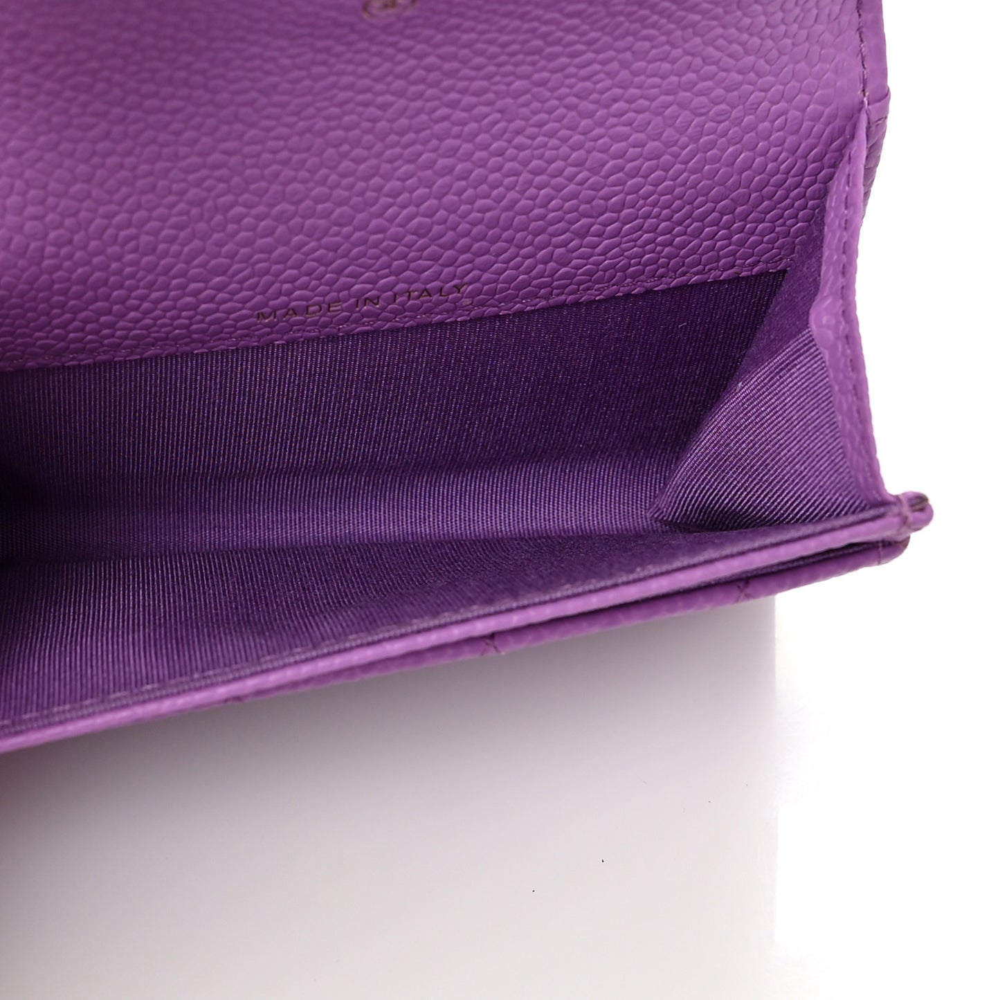 Caviar Quilted Boy Flap Card Holder Purple