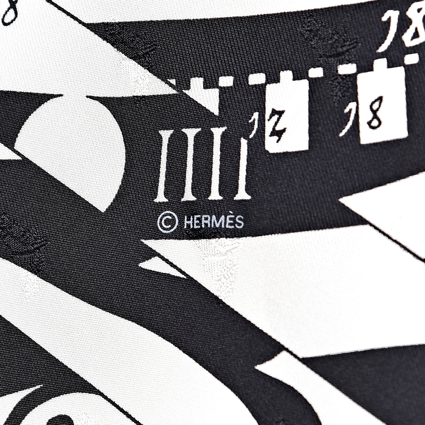 Silk Carre Astrologie Nouvelle Tattoo Scarf 90 Black White