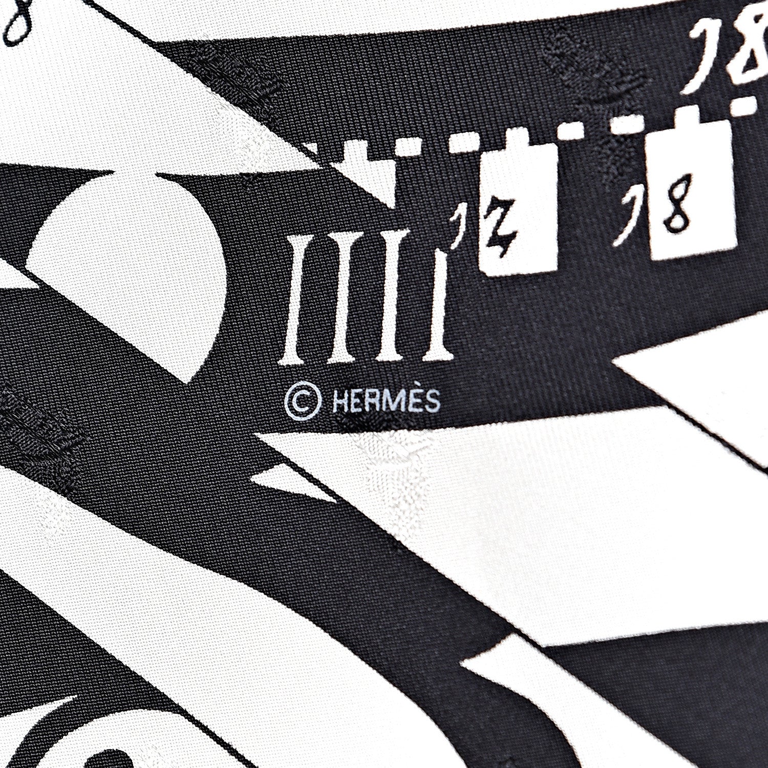 Hermes Silk Carre Astrologie Nouvelle Tattoo Scarf 90 Black White 4 of 6