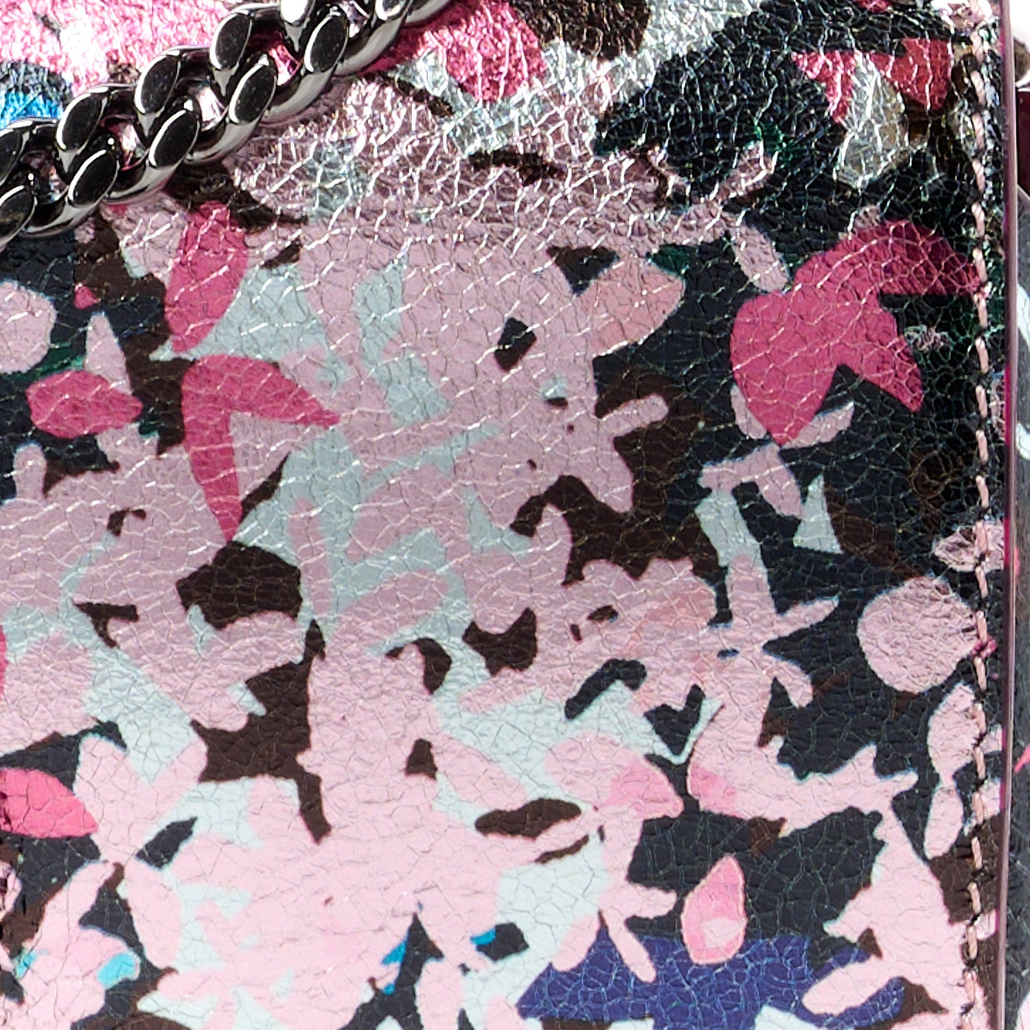 Jimmy Choo Cracked Metallic Calfskin Camoflower Lockett Petite Shoulder Bag Dahlia Brown 9 of 13