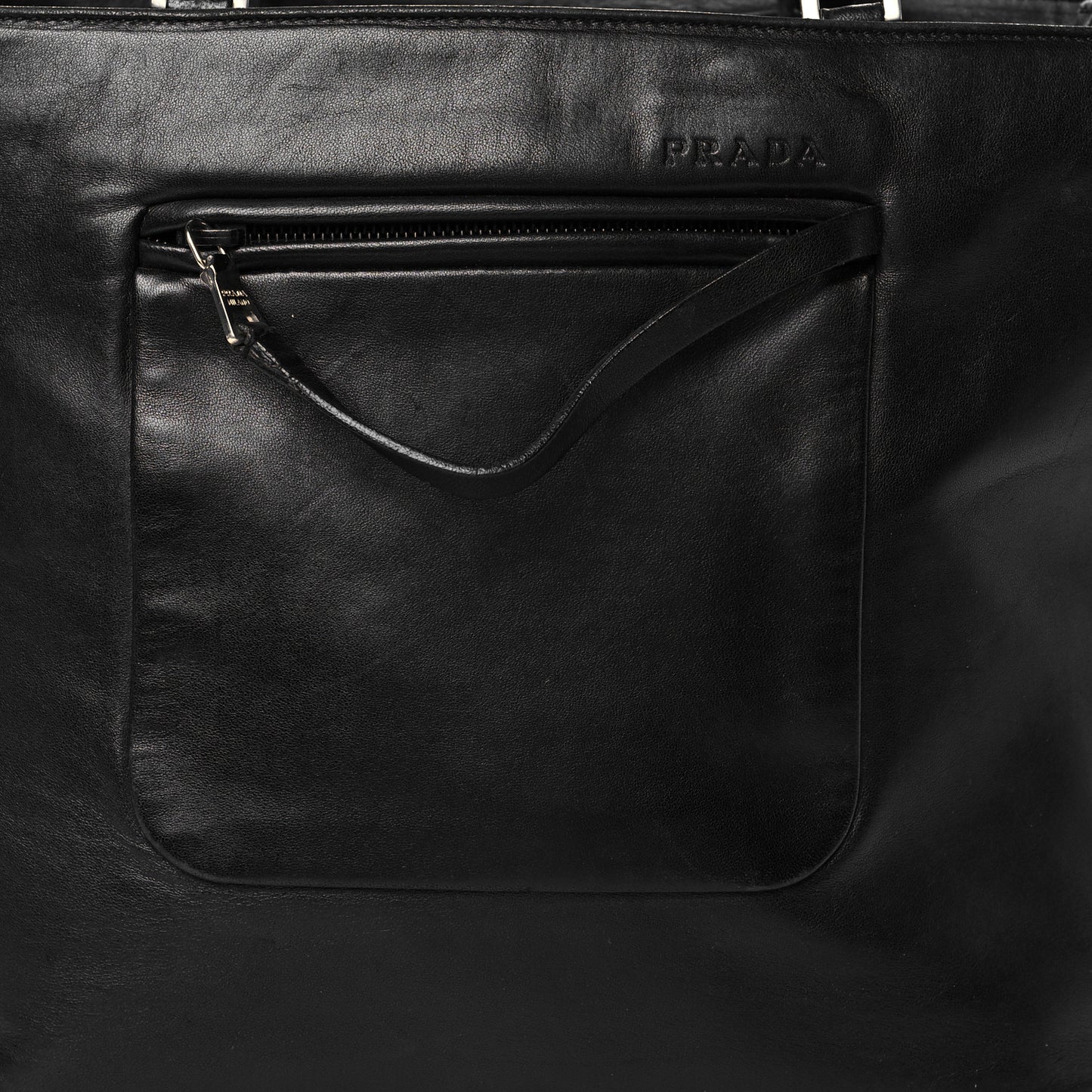 Vitello Daino Shopping Tote Black