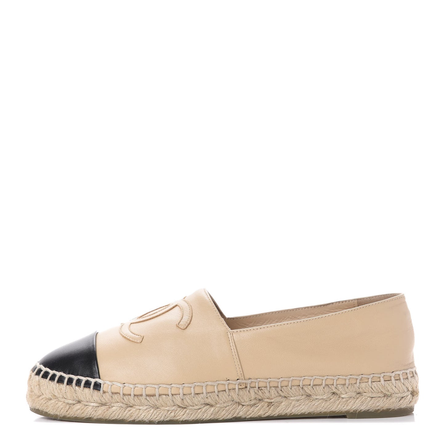 Lambskin CC Espadrilles 37 Beige Black