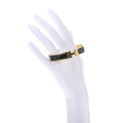 Hermes Enamel Narrow Clic Clac H Bracelet GM Black 2 of 6