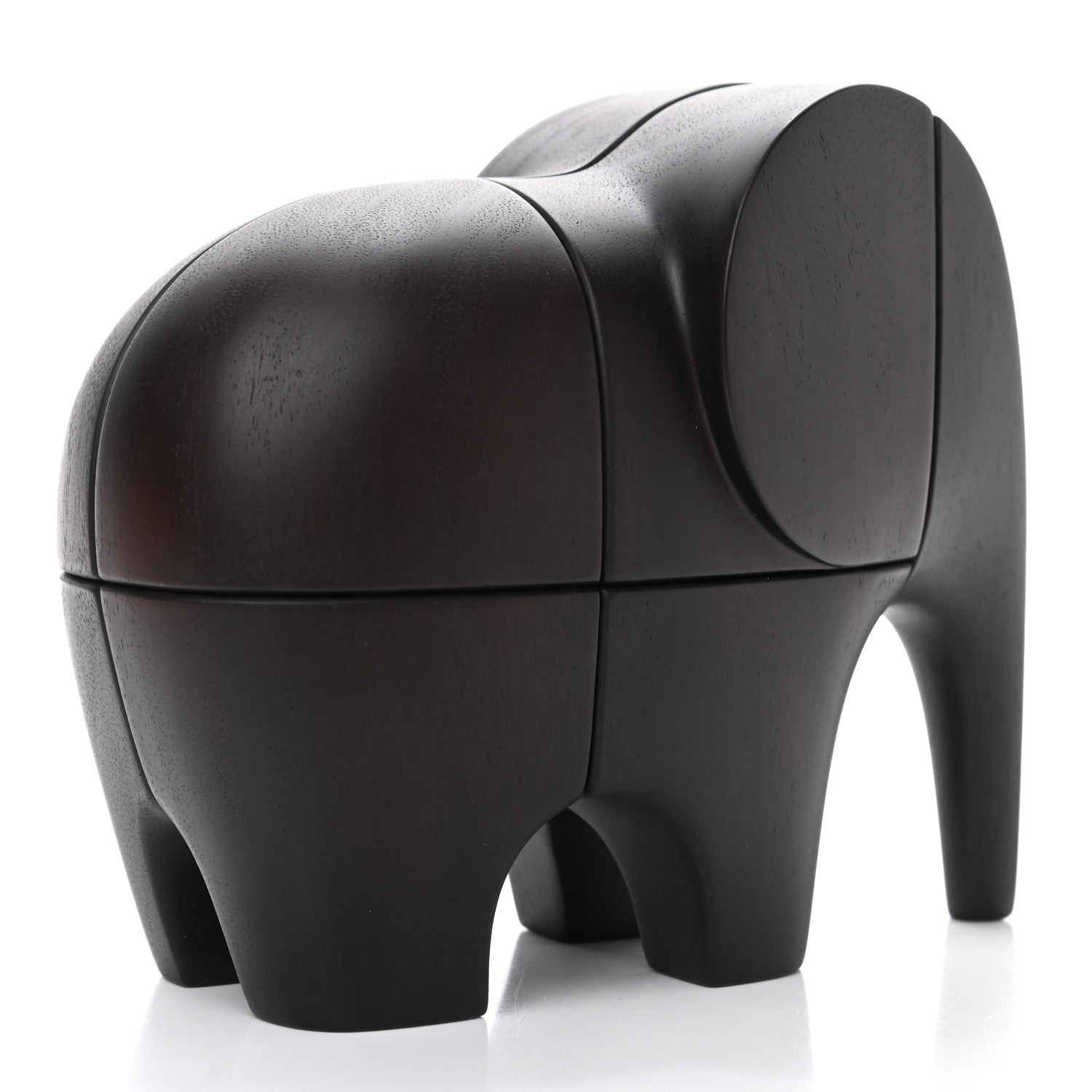 Hermes Mahogany Wood Magnetic Elephant Lao Paperweight Acajou Ebenise 3 of 4