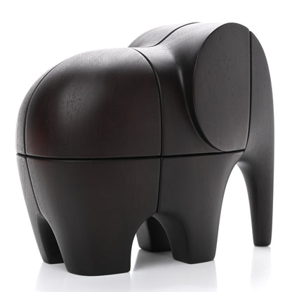 Hermes Mahogany Wood Magnetic Elephant Lao Paperweight Acajou Ebenise 3 of 4